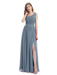 One-Shoulder A-line Top Lace Floor-Length Bridesmaid Dresses