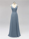 Fashion A-line V-neck Chiffon Bridesmaid Dresses