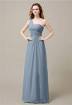 One-Shoulder A-line Sleeveless Floor-Length Bridesmaid Dresses