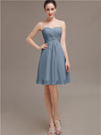 Sweetheart Pleats Chiffon Short Bridesmaid Dresses