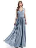 Elegant V-neck Floor Lenght Bridesmaid Dresses