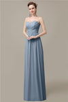 Simple A-line Chiffon Sweetheart Floor-Length Long Bridesmaid Dresses.