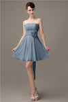 Sweatheart A-line Chiffon Short Bridesmaid Dresses with flower