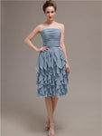 Elegant Strapless Princess A-line Knee-Length Bridesmaid Dresses