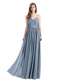 Elegant Spaghetti Straps A-line Chiffion Floor-Length Bridesmaid Dresses