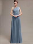 Simple One-shoulder Chiffon Long Bridesmaid Dresses