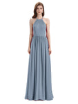 Stunning Chiffon A-line Long Cross-back Bridesmaid Dresses