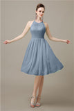 Halter  A-line Knee-Length Chiffon Bridesmaid Dresses