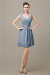 Charming V-neck Chiffon A-line Knee-Length Bridesmaid Dresses