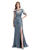 Unique V-neck Split Side Floor-Length Bridesmaid Dresses