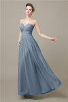 Pretty Strapless Chiffon A-line Floor-Length Bridesmaid Dresses