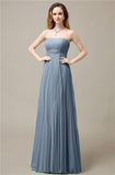 Elegant Straight Chiffon A-line Floor-Length Bridesmaid Dresses