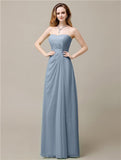 Elegant A-line Chiffon Sweetheart Floor-Length Bridesmaid Dresses