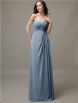 Elegant Sweetheart Chiffon A-line Long Bridesmaid Dresses