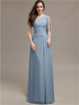 Chiffon A-line One-Shoulder Sleeveless Floor-Length Bridesmaid Dresses