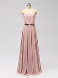 A-line Spaghetti Strap Chiffon Floor Length Bridesmaid Dresses