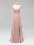 Fashion A-line V-neck Chiffon Bridesmaid Dresses