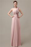 Simple A-line One-Shoulder Floor-Length Chiffon Bridesmaid Dresses