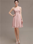 Sweetheart Pleats Chiffon Short Bridesmaid Dresses