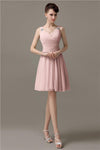 Chiffon Sexy V-neck A-line Knee-Length Bridesmaid Dresses