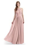 Charming Halter Floor Length Bridesmaid Dresses