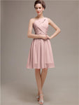 Pretty One-shoulder A-line Knee-Length Bridesmaid Dresses