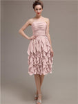 Elegant Strapless Princess A-line Knee-Length Bridesmaid Dresses