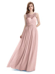 Elegant A-line Chiffon Sleeveless Long Bridesmaid Dresses