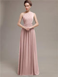 Simple One-shoulder Chiffon Long Bridesmaid Dresses