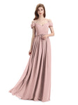 Simple A-line Chiffon Spaghetti Straps Bridesmaid Dresses