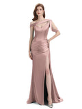 Unique V-neck Split Side Floor-Length Bridesmaid Dresses