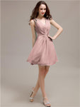 V-Neck Short A-Line Knee length Bridesmaid Dresses