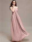 A-line One-shoulder Long Chiffon Bridesmaid Dresses