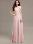 Elegant A-line One-Shoulder With Flowers Floor-Length Bridesmaid Dresses