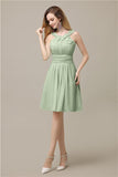 Unique Chiffon A-line Knee-Length Short Bridesmaid Dresses