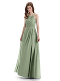 Charming Halter Side Slit Floor Lenght Bridesmaid Dresses