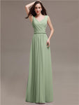 Honest A-line Chiffon Long Bridesmaid Dresses