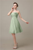 A-line Chiffon Sweetheart Knee-Length Short Bridesmaid Dresses