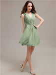 V-Neck Short A-Line Knee length Bridesmaid Dresses