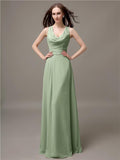 Shoulder Strap A-line Floor-Length Bridesmaid Dresses