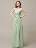 Elegant A-line Chiffon Sweetheart Floor-Length Bridesmaid Dresses