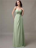 Elegant Sweetheart Chiffon A-line Long Bridesmaid Dresses