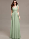 A-line One-Shoulder With Flowers Floor-Length Bridesmaid Dresses