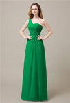 One-Shoulder A-line Sleeveless Floor-Length Bridesmaid Dresses