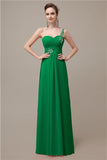 Sweatheart A-line Chiffon One Shoulder Floor-Length Long Bridesmaid Dresses