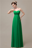 A-line Chiffon Sweatheart Floor-Length Beach Bridesmaid Dresses