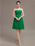 Sweetheart Chiffon A-line Short Bridesmaid Dresses