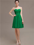 Sweetheart Pleats Chiffon Short Bridesmaid Dresses