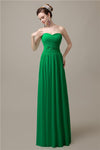 Sweetheart A-line Simple Chiffon Floor-Length Long Bridesmaid Dresses