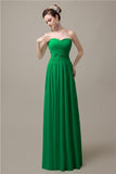 Sweetheart A-line Simple Chiffon Floor-Length Long Bridesmaid Dresses